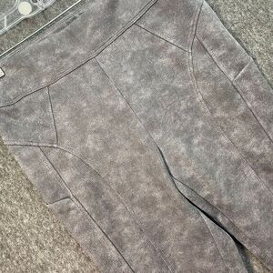 Democracy XS Glider Jeggings  Gray Faux‎ Sued Knit Pull-On Slim Fit Distressed